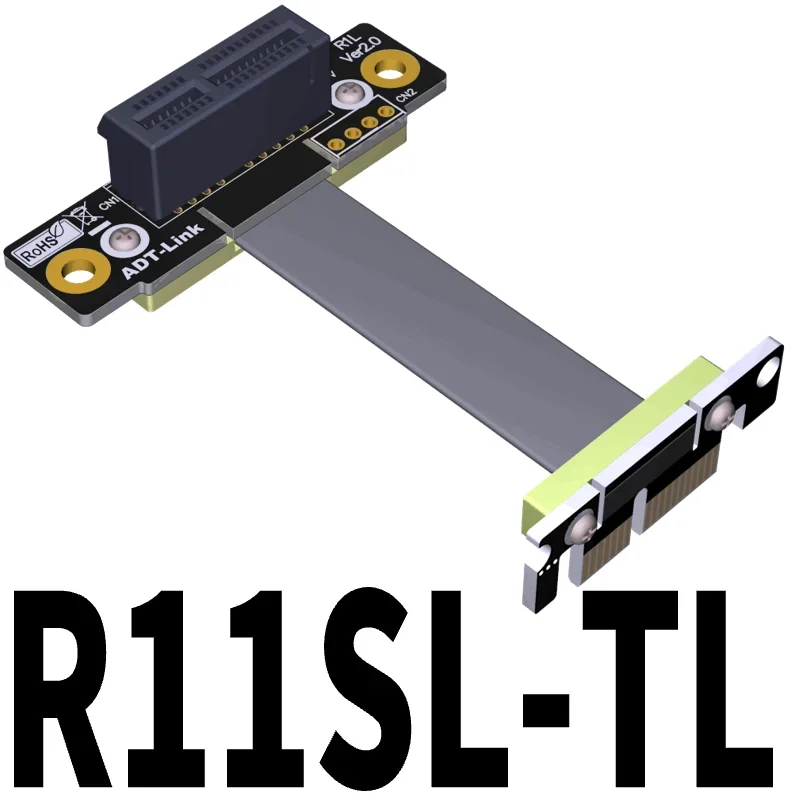 Câble d'extension PCIe 3.0x1 à 1X, haute vitesse, angle droit à 90 degrés