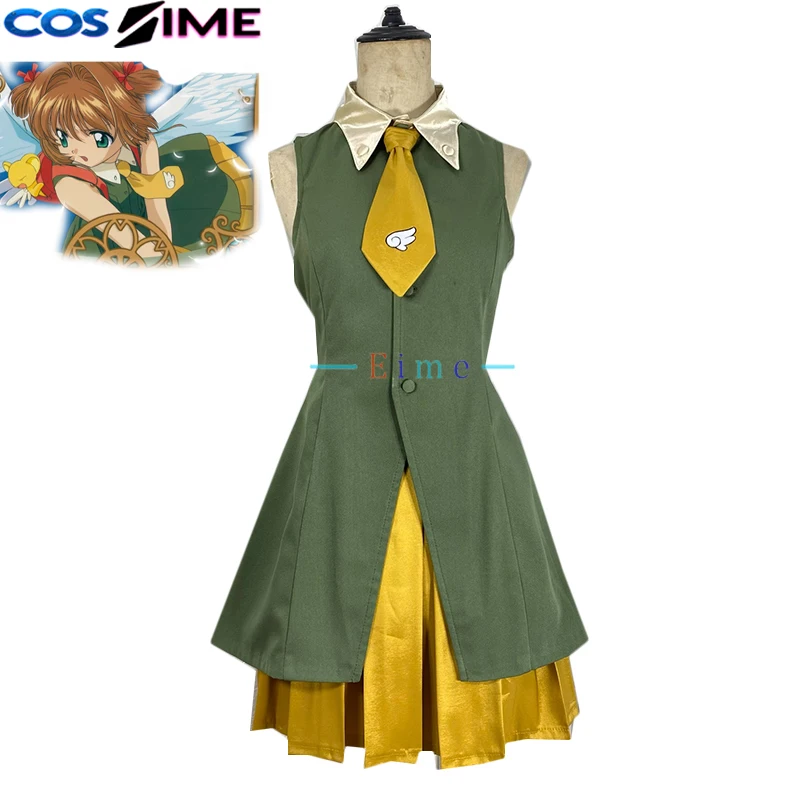 

Anime Cardcaptor Sakura Sakura Kinomoto Cosplay Green Dress Women Cute Halloween Outfits Custom Made