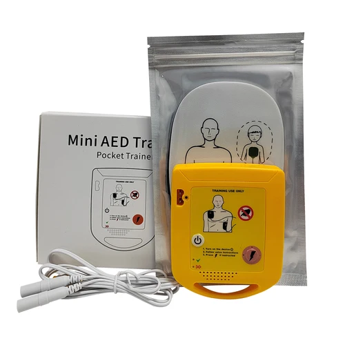 1 Juego de Mini AED Trainer XTF-D009, dispositivo de entrenamiento de enseñanza para reanimación cardiopulmonar, idioma único