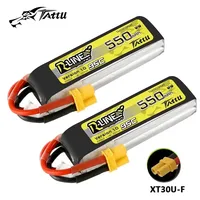 TATTU R-LINE 1.0 550mAh 95C 2S 7.4V Lipo Battery For RC Helicopter Quadcopter FPV Racing Drone Parts 7.4V Battery With XT30 Plug