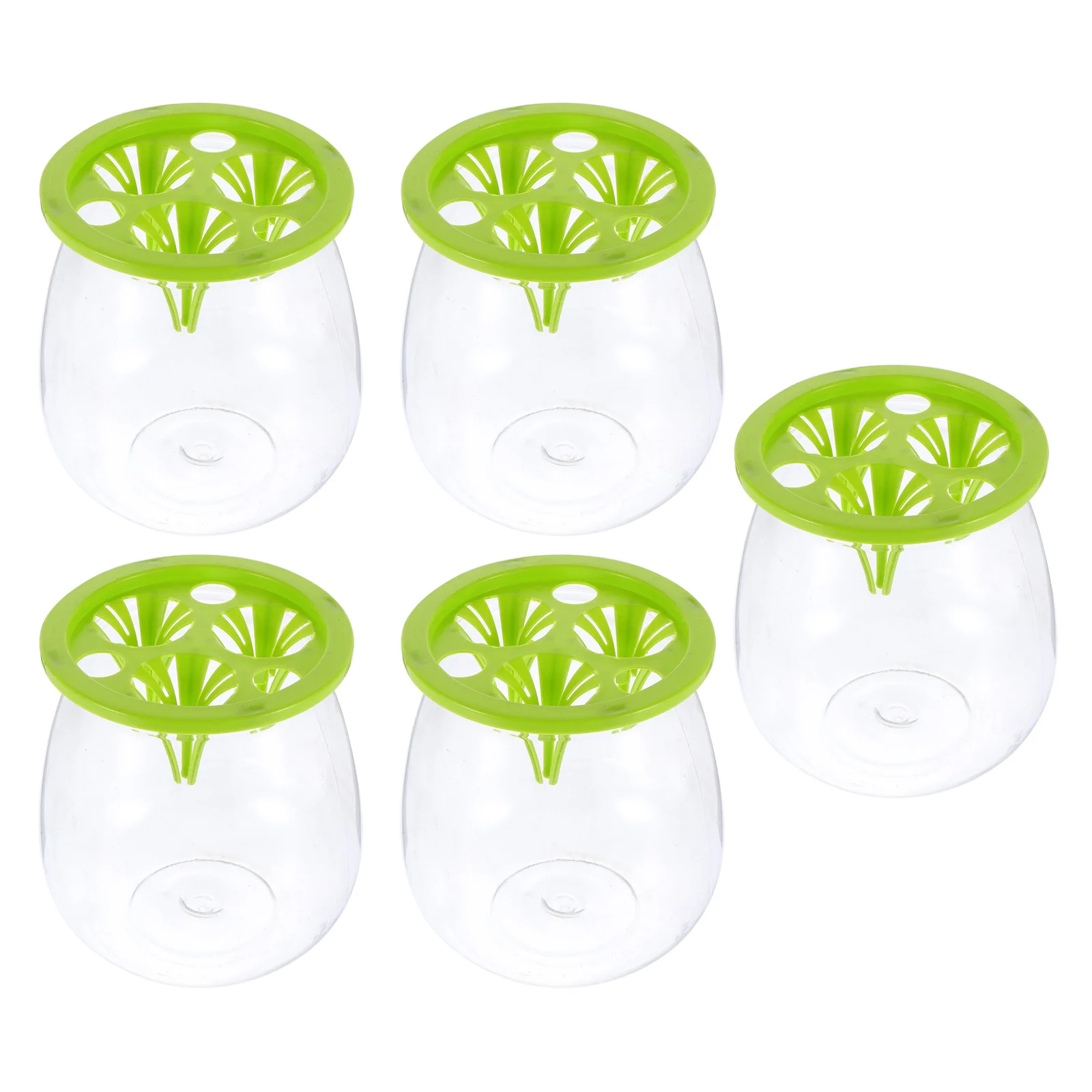 

5pcs Hydroponic Flower Pot Clear Transparent Vase Plastic Planters for Floral Arranging Strong Durable Garden Decor Nursery