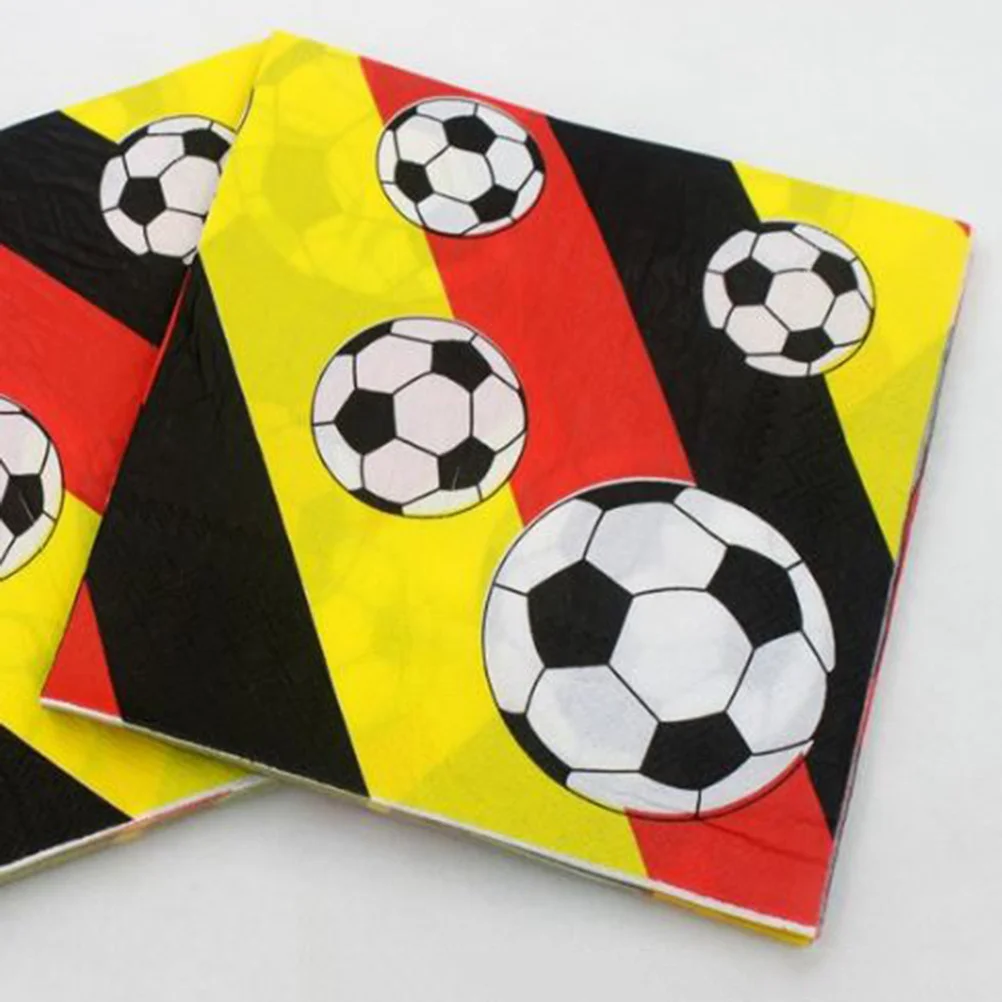Football Printed Napkin Colorful Paper Tissue For Soccer Party Restaurant Banquet Table Decoration Gift