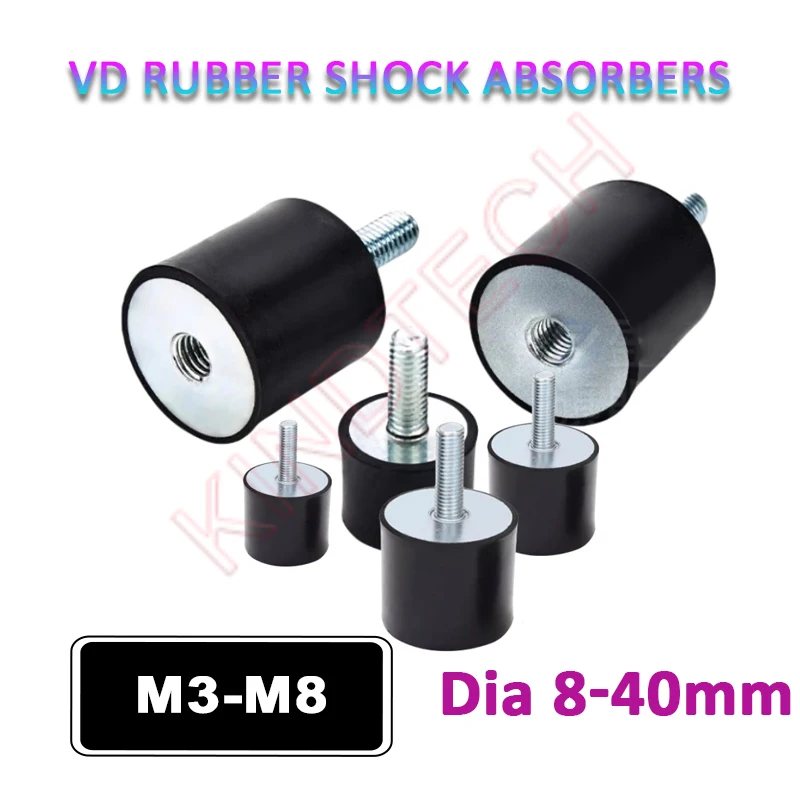 

1/2/4/8Pcs M3 M4 M5 M6 M8 Male-Female Thread Rubber Shock Absorber Crash Pad VD-Type Damper Anti Vibration Isolation Mount