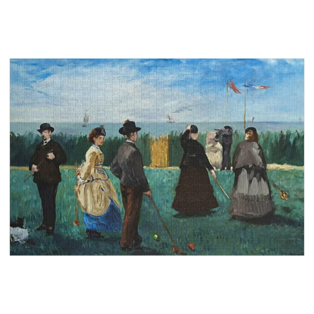 Croquet at Boulogne - Edouard Manet Jigsaw Puzzle Wood Animals Custom Wooden Name Wooden Compositions For Children Puzzle