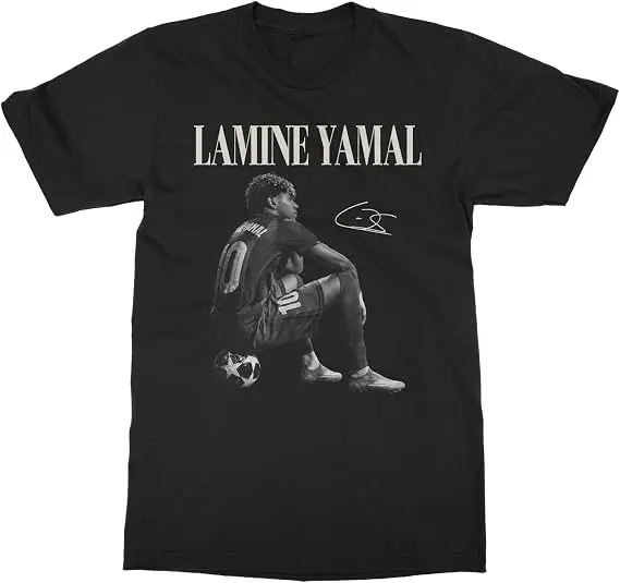 Fußball-inspiriertes Yamal-T-Shirt mit Yamal auf dem Ball, Unisex, Y2K, Yamal-inspirierte Jugend-Fußball-Sportbekleidung für Damen und Herren – Detail 11
