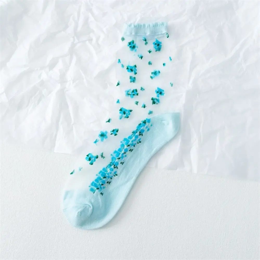 

Высококачественные дышащие шелковые носки из хрустального стекла, прозрачные шелковые латические носки, кружевные жаккардовые короткие носки