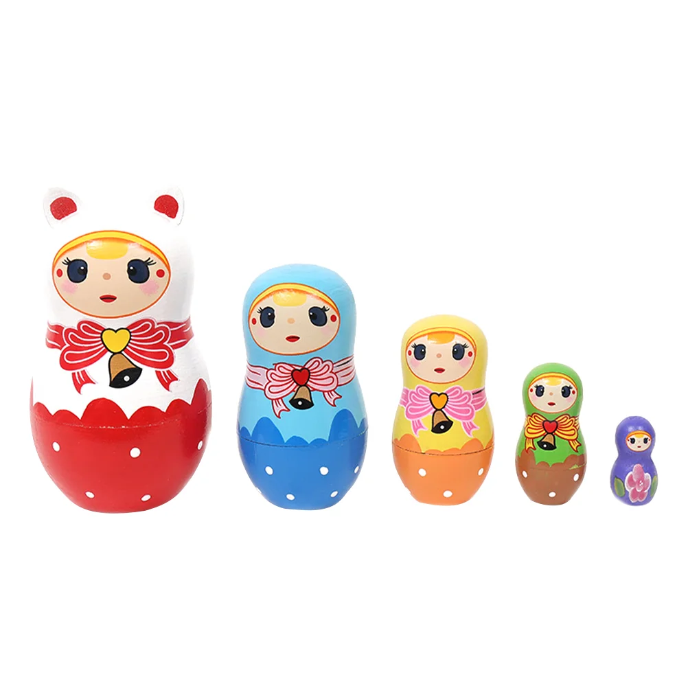 Matryoshka Childrens Toys Nesting For Kids Stacking Russian Dolls Crafts Lotus Tree Wooden