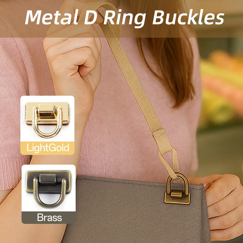 

9mm 5-20Pcs Metal D Ring Buckles for Bag Strap Handbag Side Clip Clasp Chain Screws Hanger Hook DIY Luggage Hardware Accessories