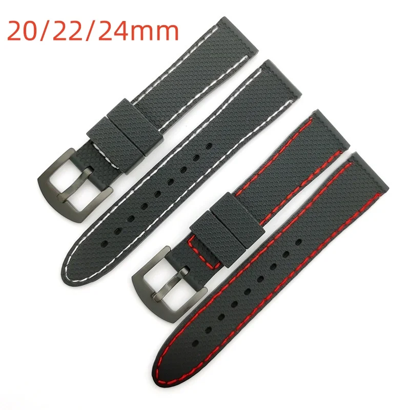 20/22/24mm 범용 시계 스트랩 스포츠 방수 팔찌 SEIKO Tissot Huawei IWC Samsung 용 그리드 무늬 시계 밴드