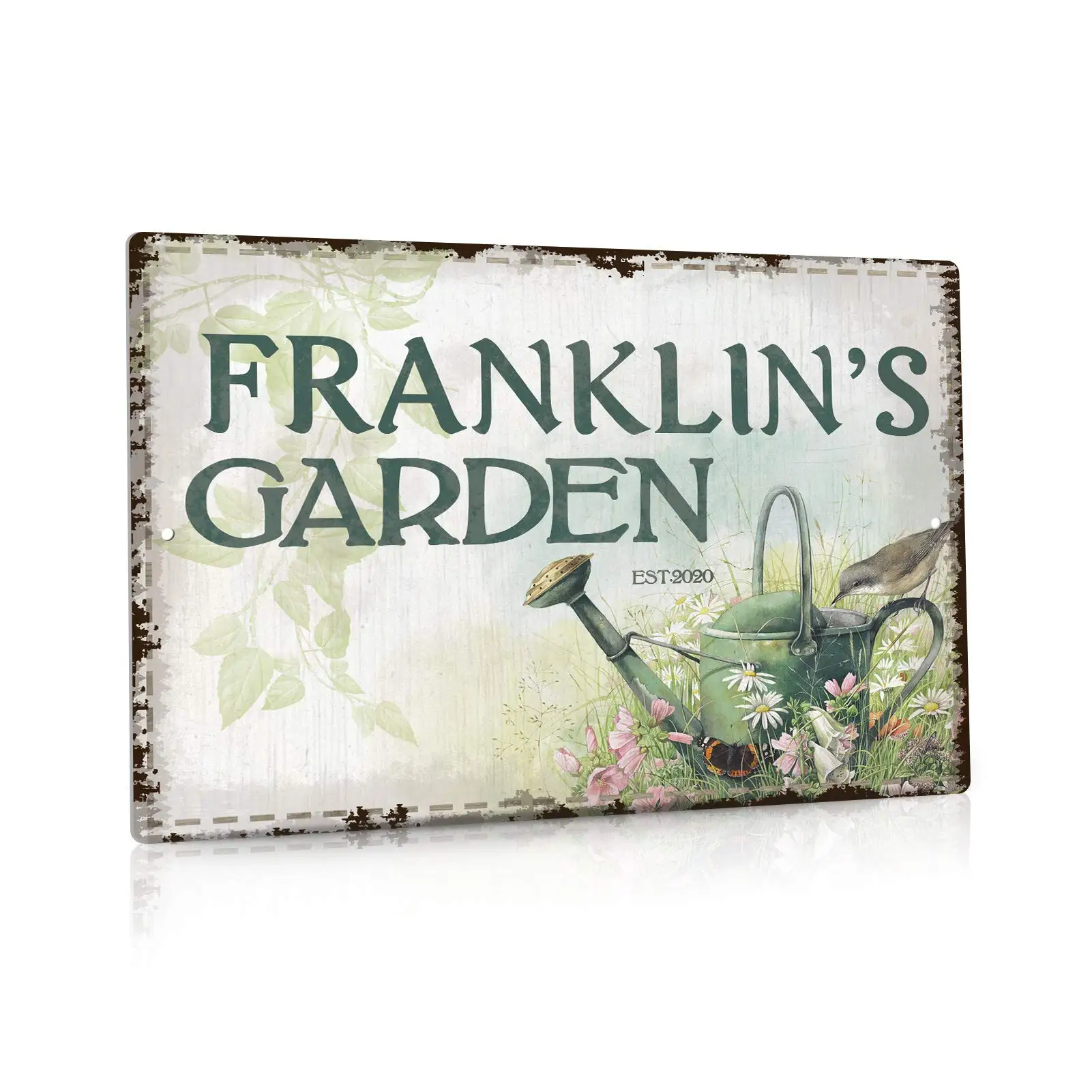 Kalynvi Personalized Garden Metal Sign,12