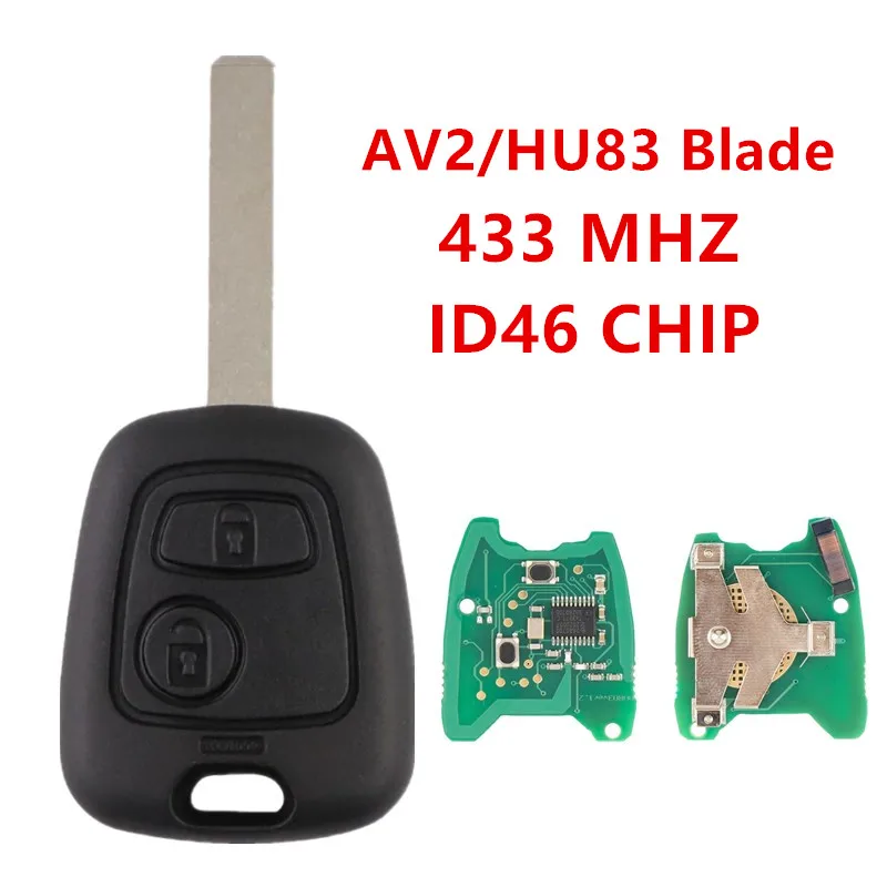 

2 Buttons 433mhz ID46 Car Remote Smart Key For Peugeot 106 107 206 306 307 207 407 Partner For Citroen C1 C2 C3 C4 Saxo Picasso