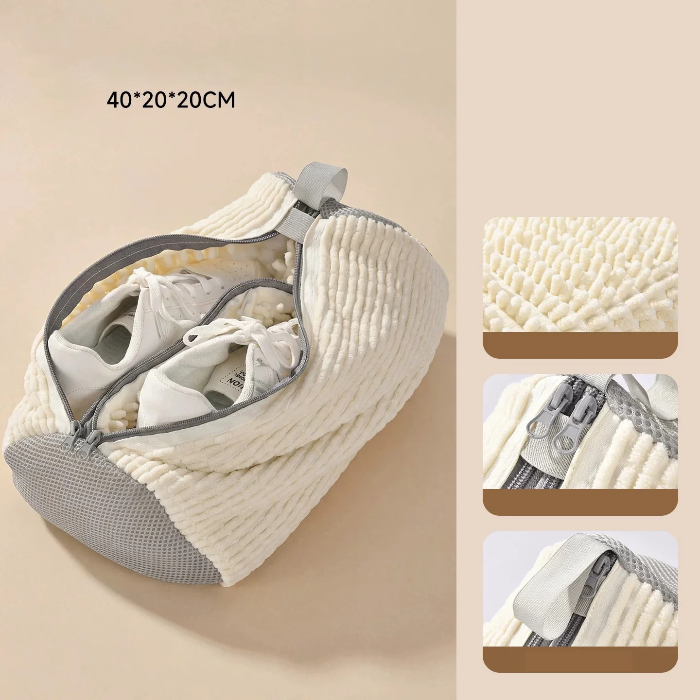 New Arrival Promotional Factory Thickening Zipper Washable Polyester Sneaker Washing Machine Shoe Wash Laundry Cleaning Bag