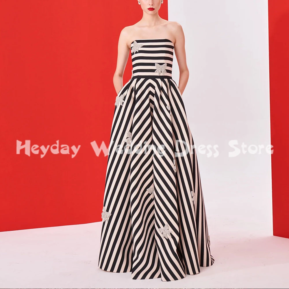 

Heyday Women's Spaghetti A Line Bow Beaded Customized Evening Dresses With Sleeveless Floor-Length Formal Elegant Dresses 2025