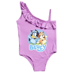 Cartoon Blueyed Swimsuit Cute Girls Bingoes One-piece Bathing Suit Summer Swimming Set Beach Wetsuit Pool Party Clothing Gifts