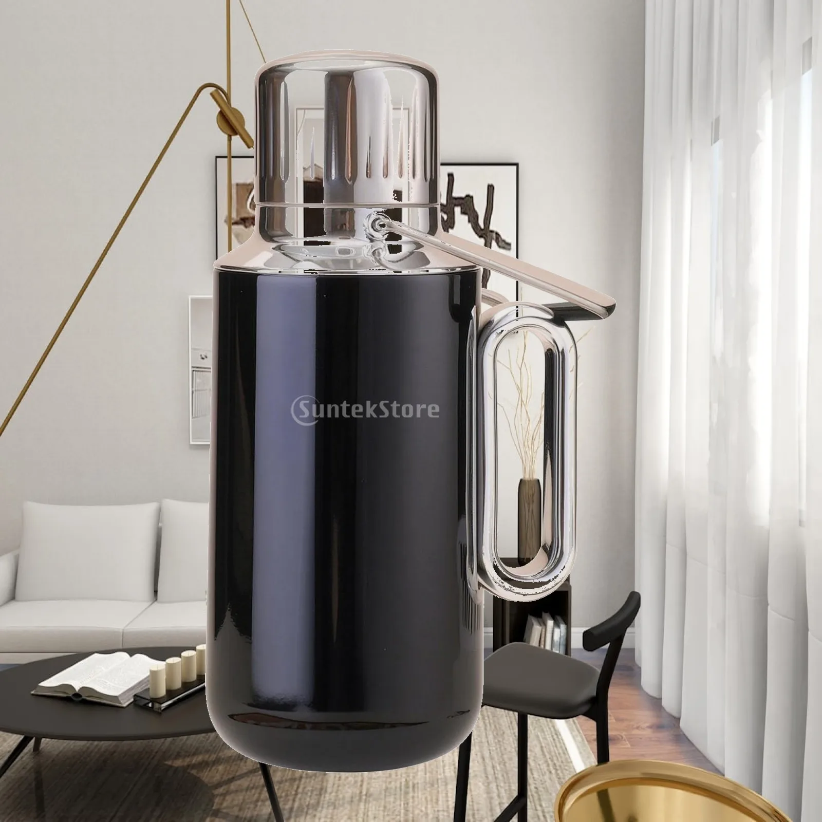 800ml Insulated Water Bottle Thermal Drink Container with Smart Temperature Lid and Tea Infuser for Home Office Students Use