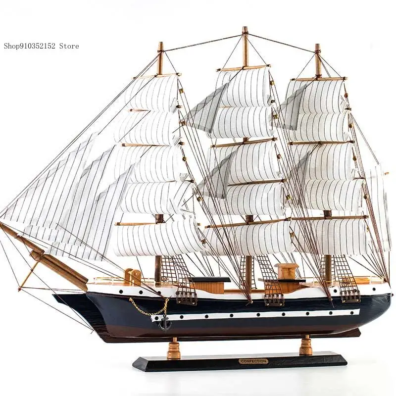 Pirate Ship Wooden Boat Model Decoration Modern Home Decoration Living Room Crafts Wine Cabinet Office Decoration Birthday Gift