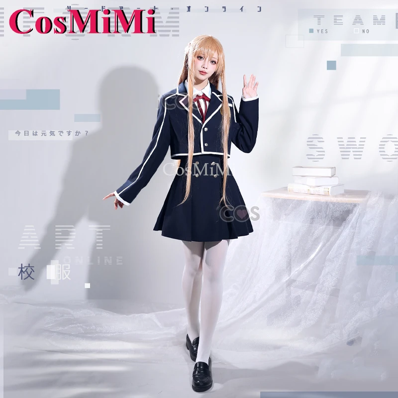 

CosMiMi Anime Sword Art Online Yuuki Asuna Cosplay Costume Sweet Lovely School Uniforms Carnival Party Role Play Clothing S-XL