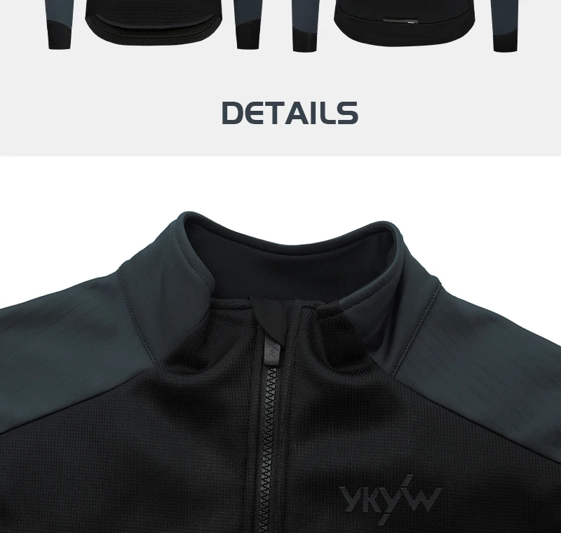 YKYWBIKE Winter -5-10 ℃ Herren Thermo-Fleece-Fahrradjacke, wasserdicht, winddicht, Fahrrad-Rennrad-Profi-Bekleidung, MTB-Fahrradoberteile – Detail 25