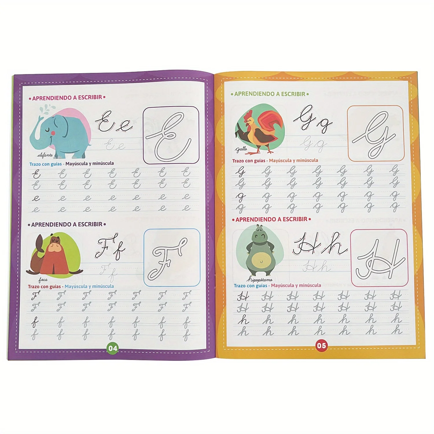 สมุดงานฝึกหัดการเขียนตัวอักษรภาษาสเปน, ช่วยการเรียนรู้ภาษา, วัสดุการสอนโฮมสคูลก่อนวัยเรียน, ชุดหนังสือ 2 เล่ม