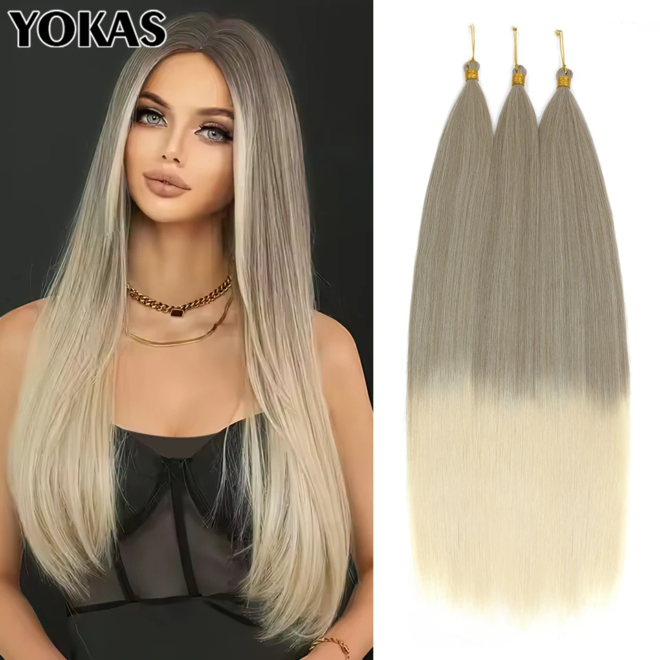 

30 Inch Braiding Hair Extensions Synthetic Ariel Straight Purple Bundle High Temperature Fiber Crochet Hair Extensions For Women