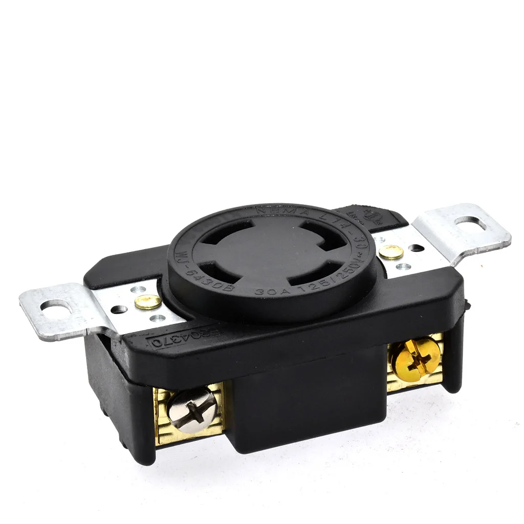 Black 30A 125V 250V NEMA L14-30P L14-30R Industrial twist lock power plug 4Pole panel Receptacle Connector Male female socket