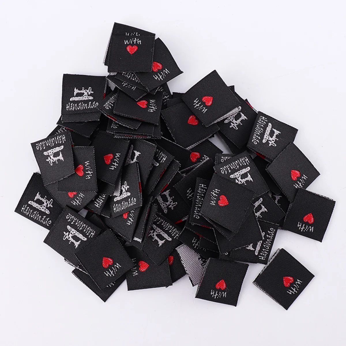 

100 Pcs Clothing Labels H made Sewing Tags Non Fraying Fabric Stickers For Knitting Projects Gifts Crafts Accessories