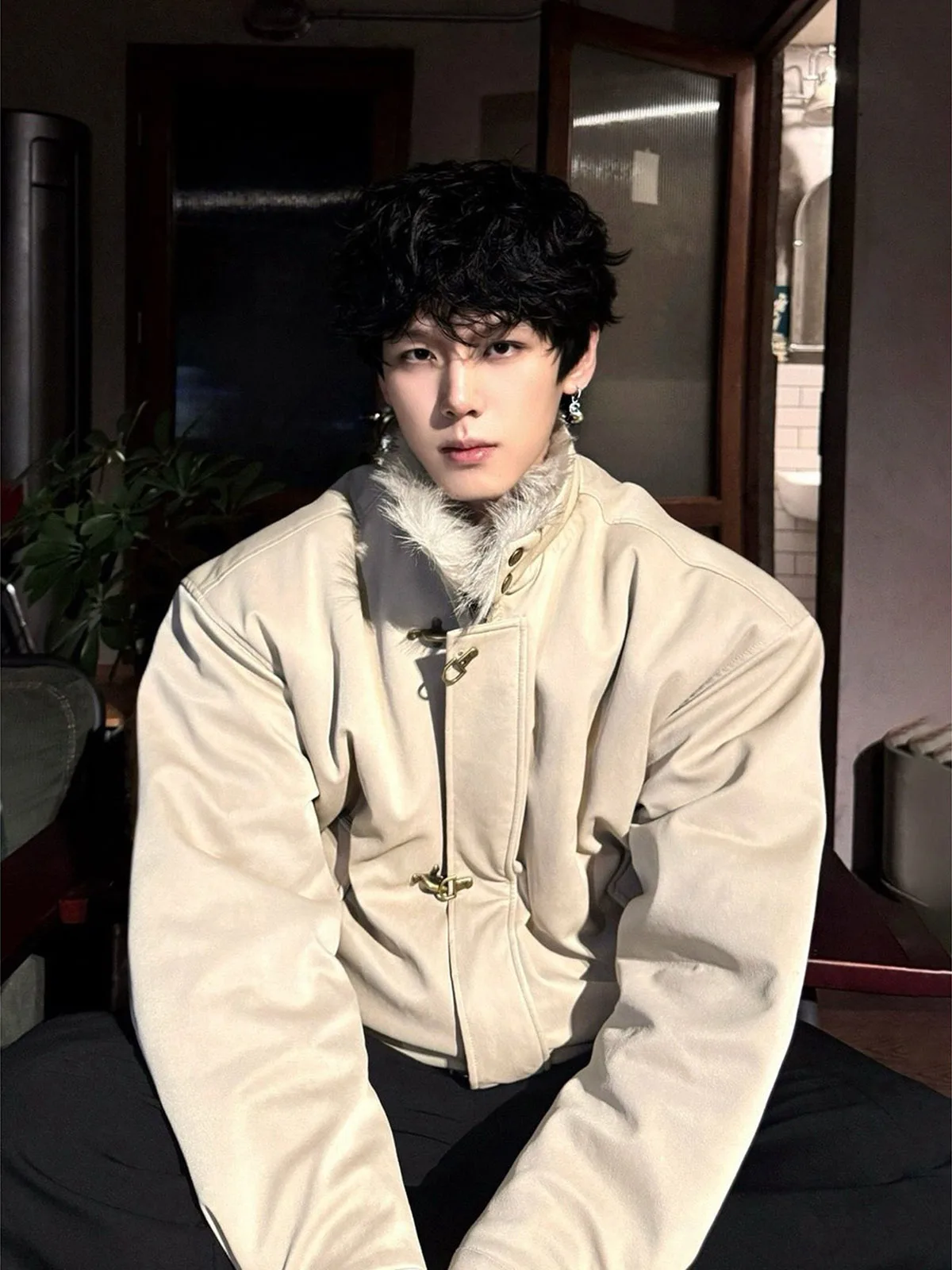 

Утепленная зимняя куртка для мужчин Harlan из искусственной кожи и хлопка с меховым воротником, рабочая одежда, защита от холода, длинный рукав, стильный крой