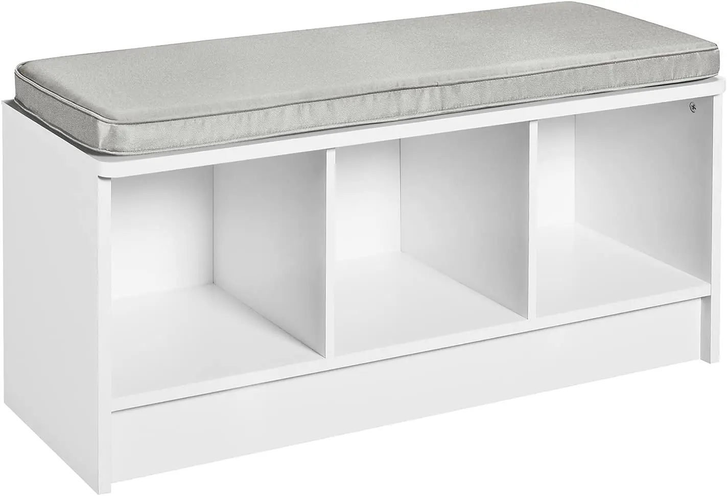 

1631 Cubeicals 3-Cube Storage Bench, White with Gray Cushion