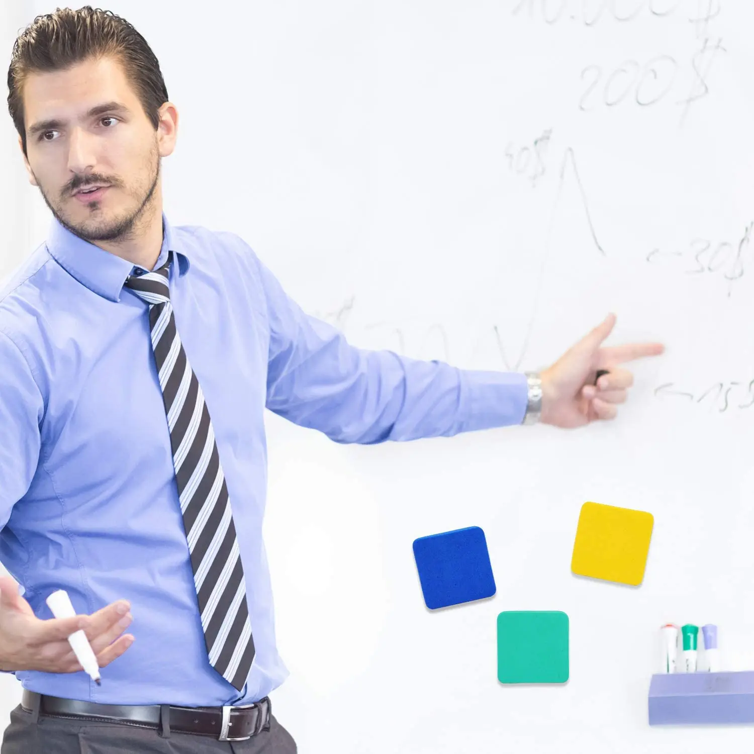 30ชิ้นยางลบไวท์บอร์ดล้างทำความสะอาดและนำมาใช้ใหม่ได้ยางลบกระดานไวท์บอร์ดแม่เหล็กสำหรับทำความสะอาดปากกาลบได้