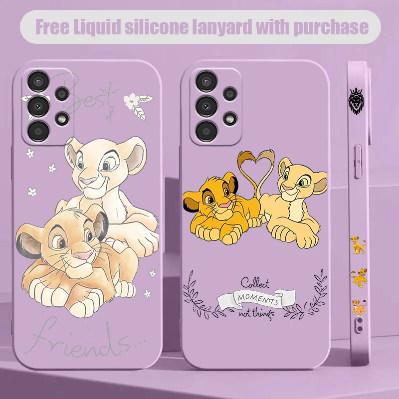 Disney Lion King For Samsung A 02 03 13 14 22 23 24 32 33 34 52 53 54 72 73 Lite Liquid Left Rope Phone Case Shell Cover Capa