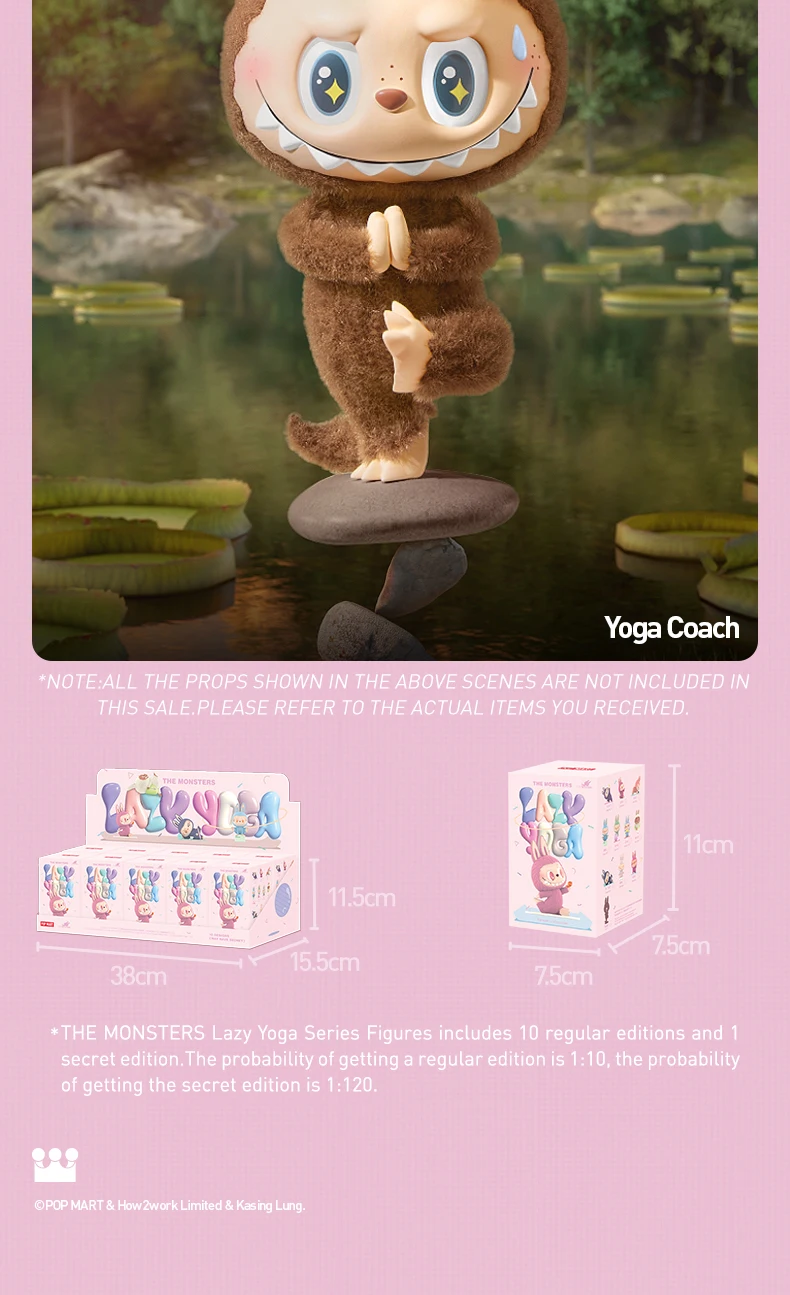 POP MART THE MONSTERS Lazy Yoga Series figure Mystery Box 1 pz/10