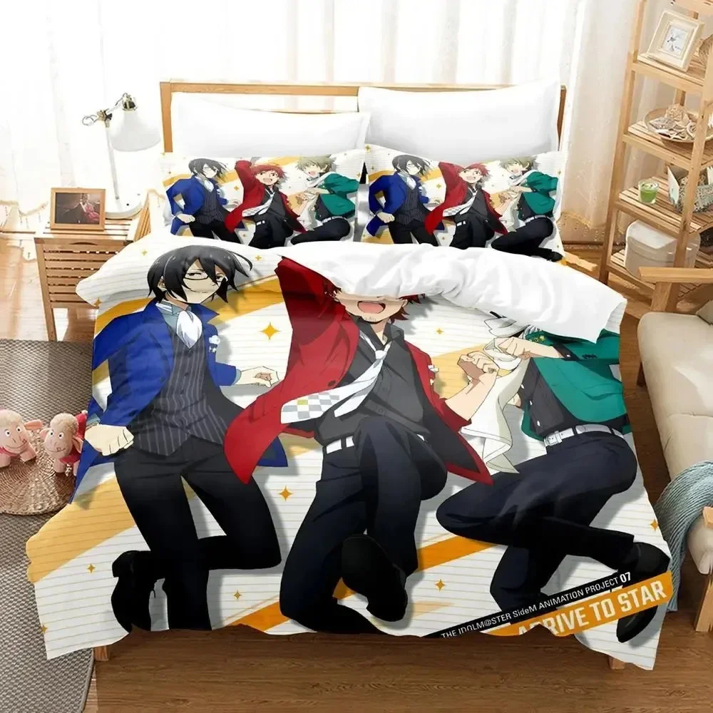 Anime Idolmaster SideM Bedding Set Duvet Cover Bed Set Quilt Cover Pillowcase Comforter king Queen Size Boys Adult Bedding Set