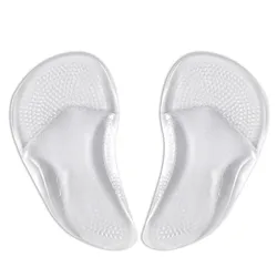 Adomaner Gel Arch Orthotics Mat 3/4 Arch Support Pad Flat Feet Flatfoot Orthopedic Insoles Inserts Corrector Foot Care Tool 2Pcs