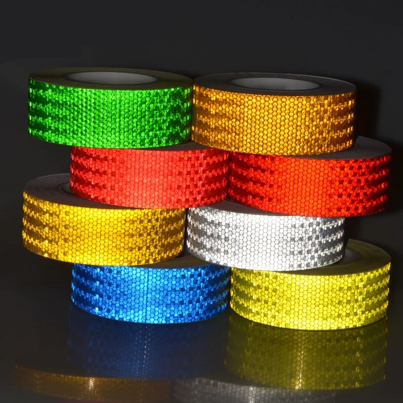 High Visibility Self-Adhesive Reflective Sticker PVC Tape Warning Tape for Van Car Traffic Sign in Red Yellow White Green Blue