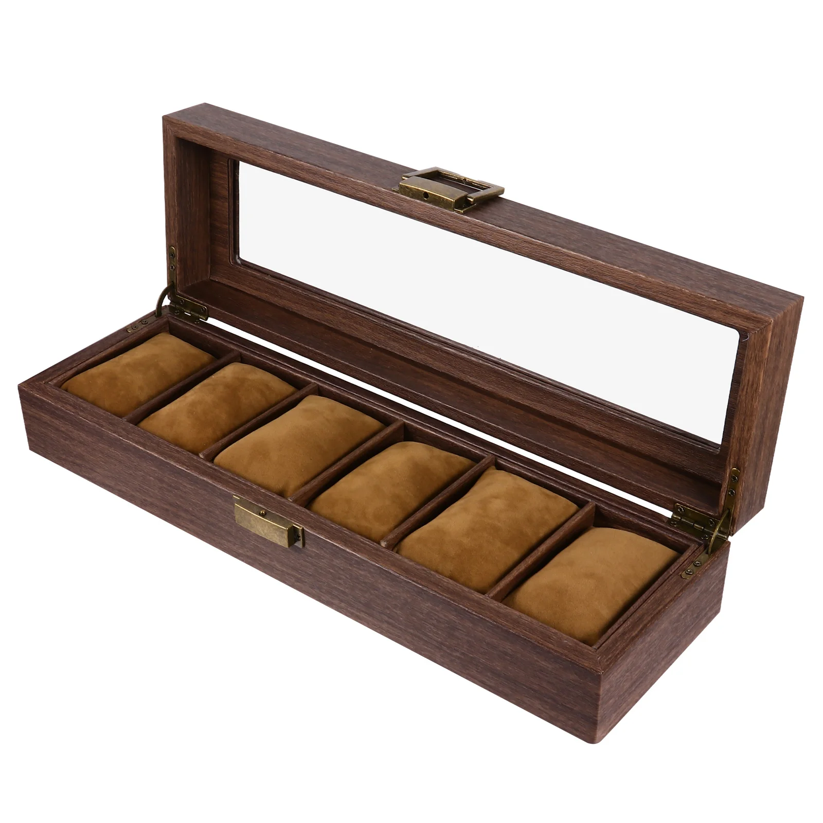 1Pcs Wooden Watch Box Brown Creative Gift Packing Container for Watches Jewelry Watch Storage Box Display Case Storage Case