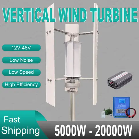 6000W 풍력 터빈 발전기 24V 풍력 터빈 키트 MPPT 컨트롤러가있는 3 블레이드 풍력 발전기 2.5 메터/초 시작 풍속 10KW