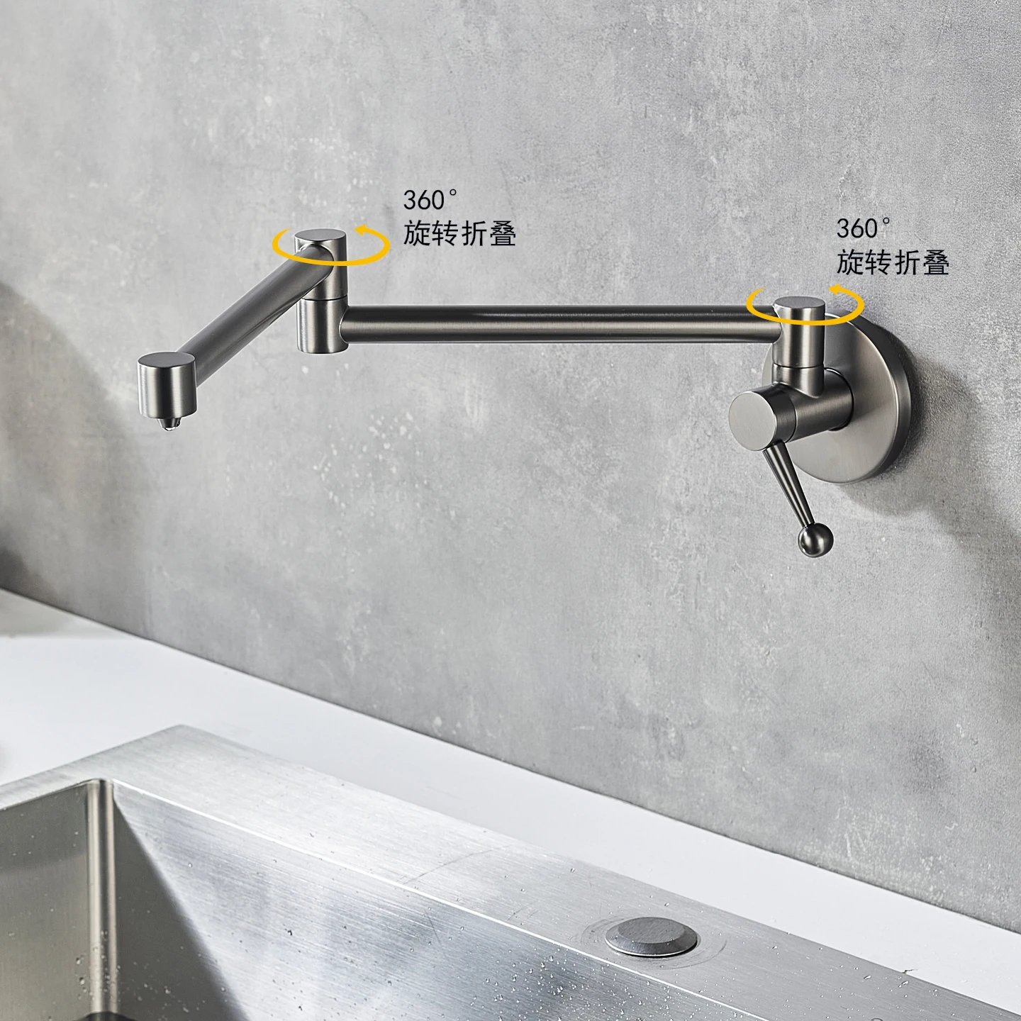 Enkele koude keukenpotvuller W - Pot Filler Faucet Wall Mount Folding recensie en prijs