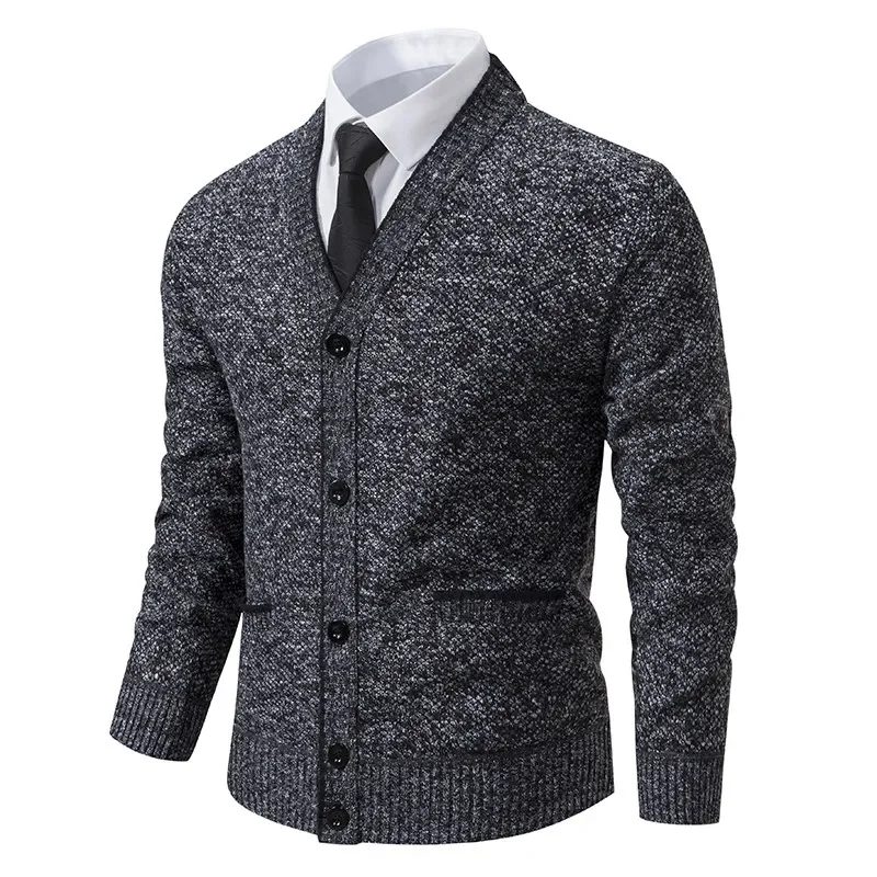 

Korean Trend Autumn Winter 2024 New Men's Cardigan Trendy Casual Fashion Knitted Top Warm V-neck Men Casual Long Sleeve Sweater