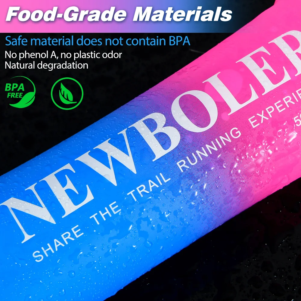 NEWBOLER Water Bottle Folding Soft Flask Sport Water Bottle Water Bag Collapsible Running Camping Hiking Portable Light BPA Free view 6