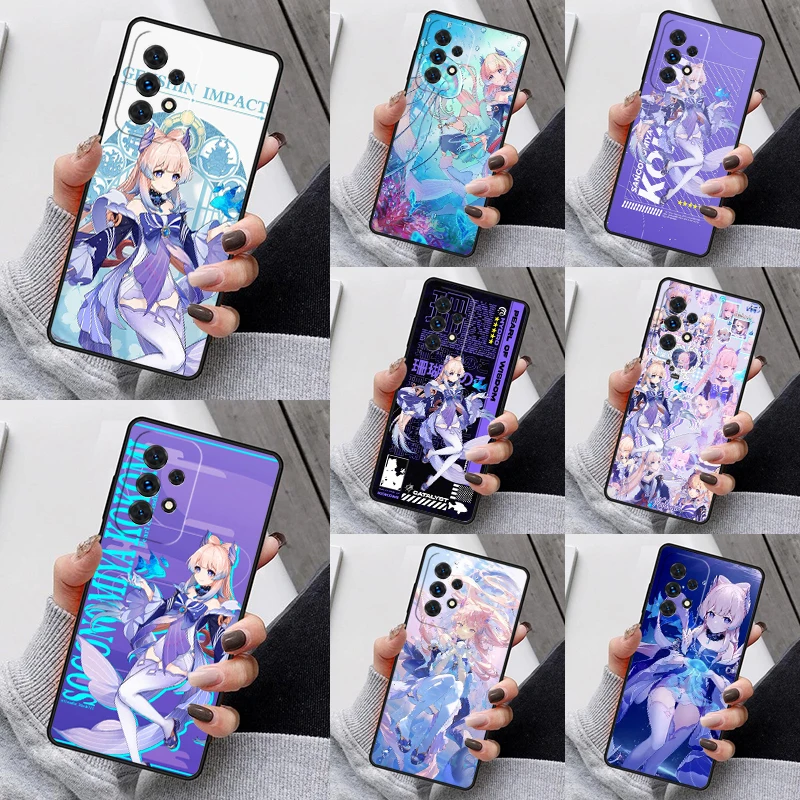 Genshin Impact Sangonomiya Kokomi Phone Case For Samsung Galaxy S23 S21 S20 FE S24 S22 Ultra Note20 S10 S9 Plus A40 A52 A13 A53