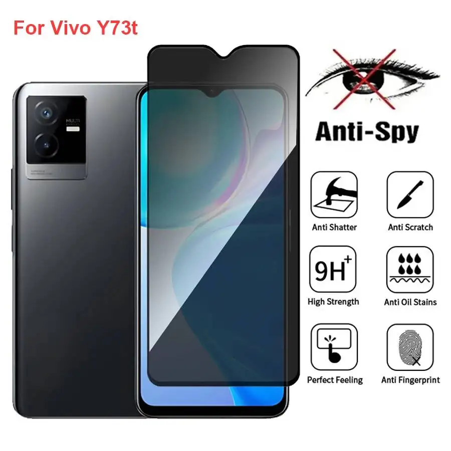 

Vivo Y73t Anti Spy Privacy Tempered Glass Protector Compatible For Vivoy73t Full Cover Screen Phone Film