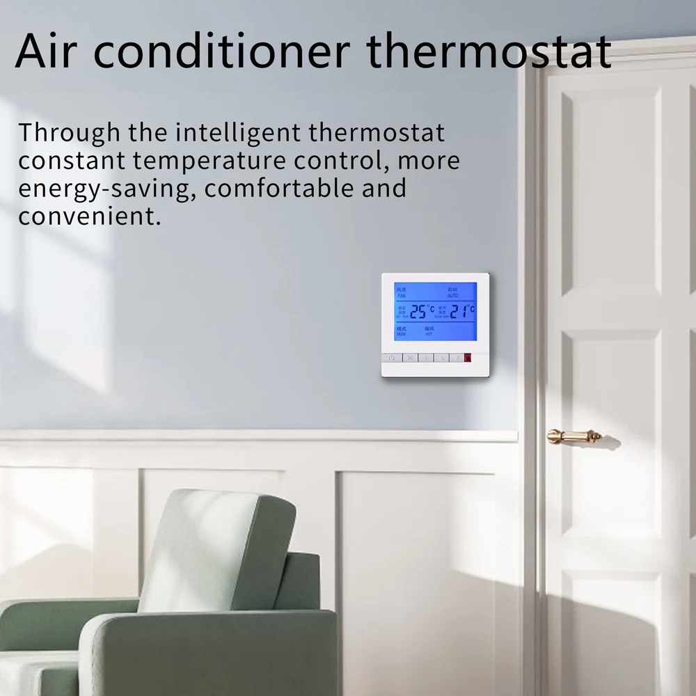 Imagem -06 - Mini Hvac ar Condicionado Central Fcu Módulo de Controle de Temperatura Termostato do Quarto ar Condicionado Casa Inteligente