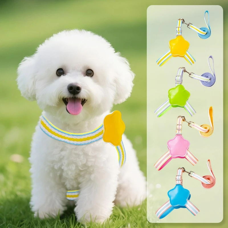 

New Pet Collars Dog Leash Vest Adjustable Dog Leash for Small Medium and Large Breeds Chest Harness for Dogs Teddy Pet Supplies