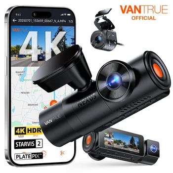 Vantrue N4 Pro S 3 Channel DashCam STARVIS 2 HDR IR Night Vision 4K+1080P+2.5K Waterproof Rear Camera Wi-Fi GPS 24h Parking Mode