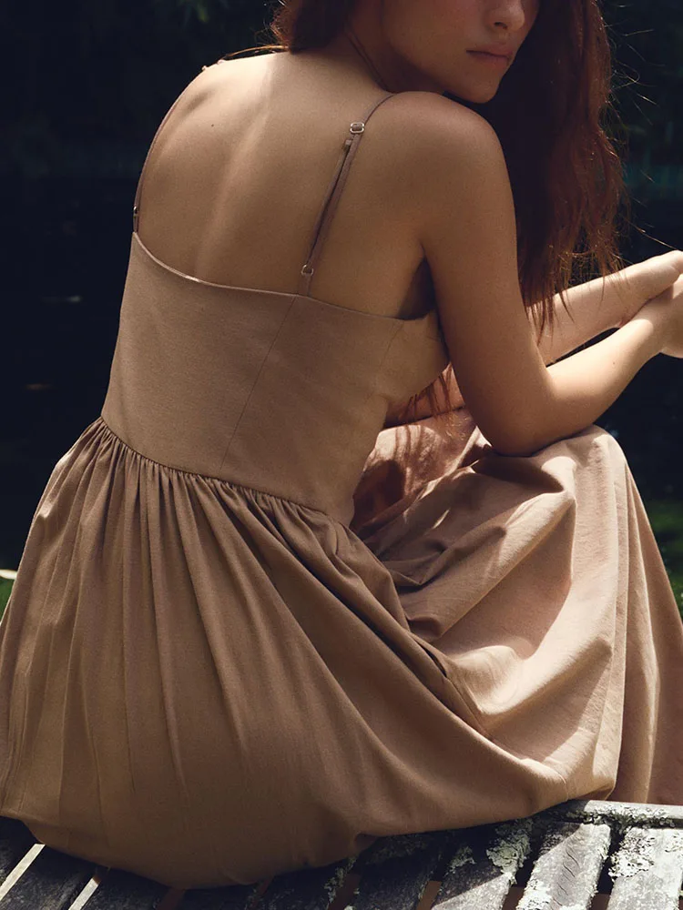 Summer New Arrival Sexy Sleeveless Midi Heart Collar Strapless Dress High Waist Long Skirt for Party Pure Color Other 100%
