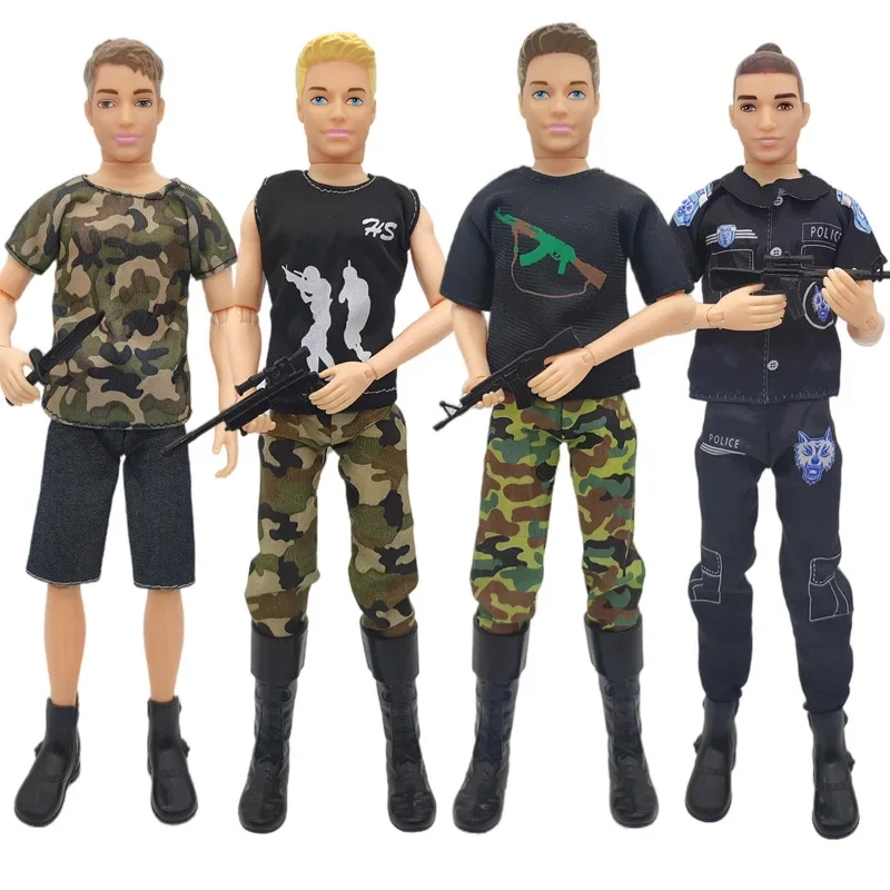 Cross Border Baby Clothes 30cm Prince Ken Male Baby Camouflage Special Forces Police Clothing Set Boy Toy Doll Accessories