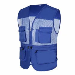 Men's Outdoor Fishing Sleeveless Mesh Vest Multi-Pocket Photography Vest