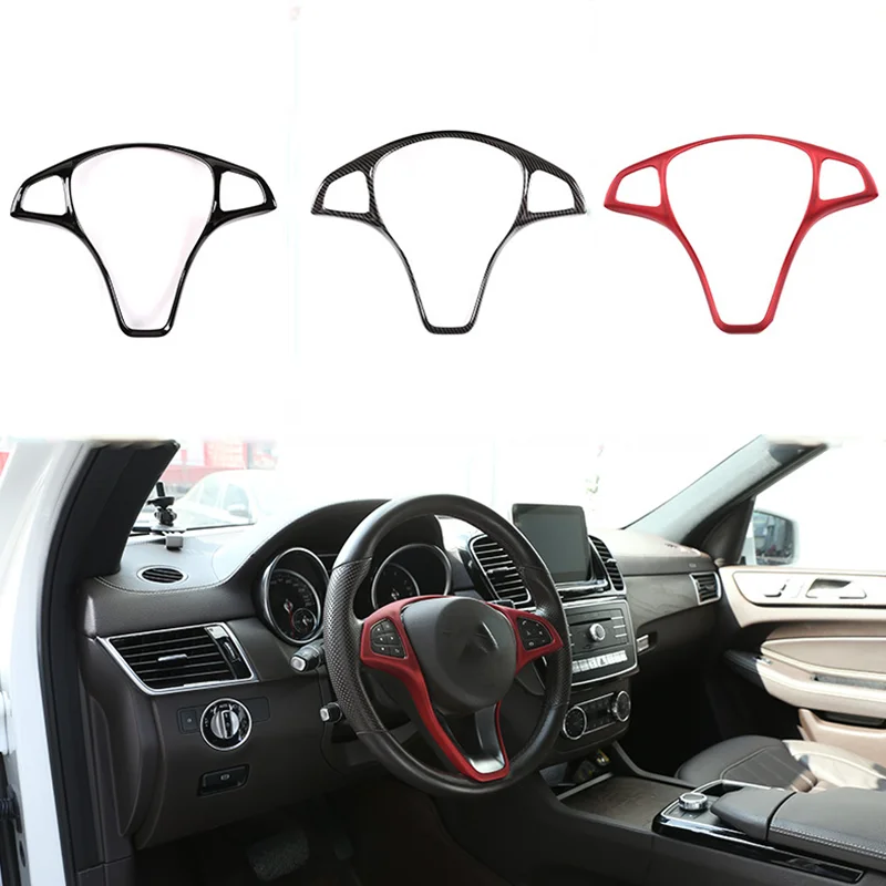 

Car Steering Wheel Panel Cover Trim Carbon Fiber Cover Accessories for Mercedes Benz A B C E Class GLA GLC CLA GLE GLS CLS W213