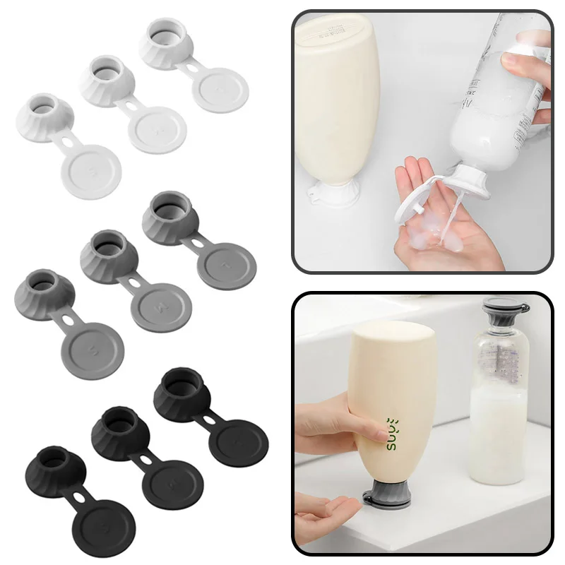 3/6PCS Set Bottle Lid Bathroom Emptying Kit Inverted Bottle Caps Leak-Proof Replacement Shampoo Shower Gel Bottle Inverted Caps