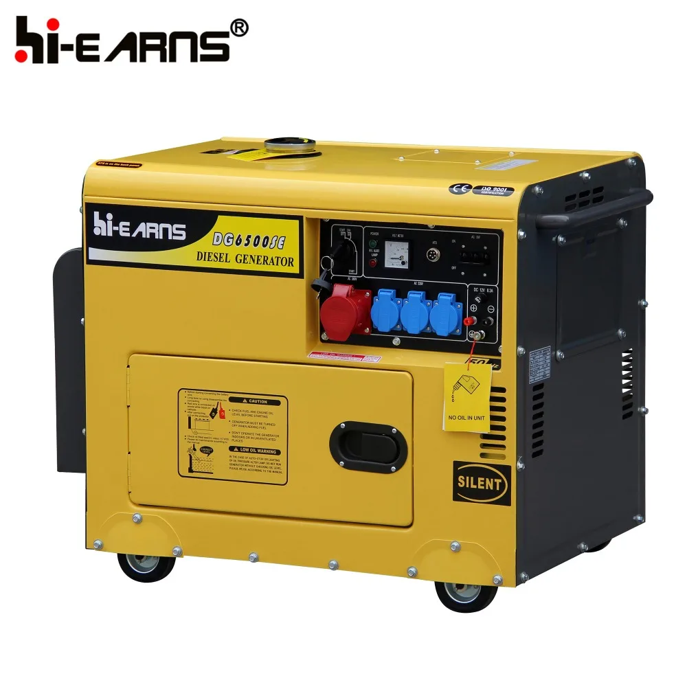 6kva Soundproof/open type dies el generator with cheapest price for export